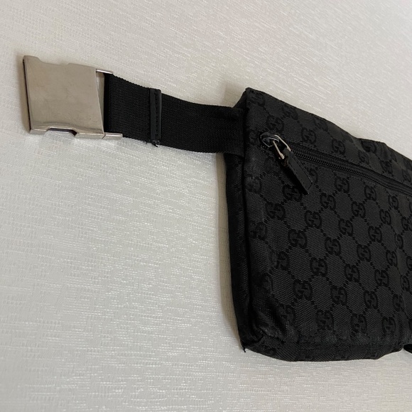 Authentic Gucci Black Canvas and Leather Belt Bag | Unisex Fanny Pack, Waist Bag - Picture 8 of 14